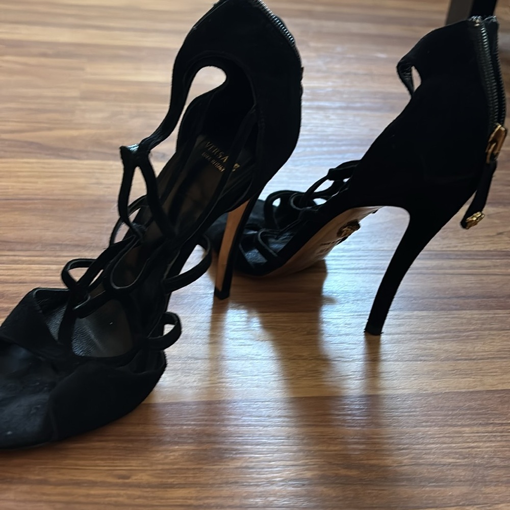 Suede Versace heels